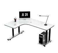 Bureau d'angle pour bureau à domicile, table d'étudiant, table d'angle en forme de L pour chambre à coucher, travail domestique, bureau d'étude (blanc gauche, 160 x 100 x 75 cm)