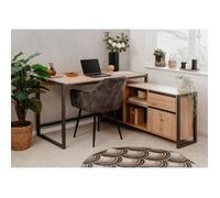 Bureau d'angle réversible Denver - Panneaux de particules - Coloris chêne artisan, anthracite - 139 x 75 x 139 cm