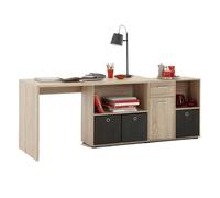 Bureau d'Angle Réversible "Oxela" 135cm Chêne Clair