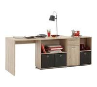 Bureau d'Angle Réversible "Oxela" 135cm Chêne Clair Beige G
