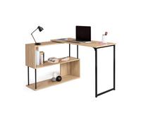 IDMarket Bureau d'angle Detroit Rotatif 180° Étagère forme S Design industriel