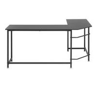 Bureau d'angle, table de bureau coloris noir - Longueur 168 x Hauteur 76 x Profondeur 129 cm - -