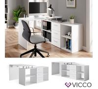 Vicco Bureau d'angle Dante, Blanc, 145 x 120 cm