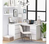 Bureau d'angle - VIDAXL - Blanc - 6 tiroirs - Contemporain - Design