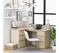 Bureau d'angle - VIDAXL - Chêne sonoma - 6 tiroirs - Aspect bois - Contemporain