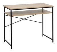 5five Bureau Aliaj - effet bois naturel et noir - 2 niveaux - L90 x l45 x H75 cm