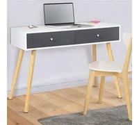 Bureau d'appoint console 2 tiroirs EMMIE scandinave blanc et tiroirs gris Multicolore https://www.fnac.com/mp49308701/Bureau-d-appoint-console-2-tiroirs-EMMIE-scandinave-blanc-et-tiroirs-gris/w-4?oref=5b79f5fb-5802-a3f3-ab4b-a44314ec502d