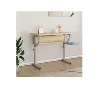 Bureau d'artisanat chêne sonoma et gris 110x53x(58-87) cm