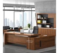 Bureau de bureau moderne en forme de L - Poste de travail d'angle de luxe pour managers - Bureau d'ordinateur spacieux avec design élégant - Idéal pour la maison ou le bureau