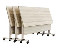 Bureau de bureau pliable mobile avec roulettes - Table de conférence portable et station de travail d'écriture pour la maison, le bureau, la salle de formation - Design compact peu encombrant pour un