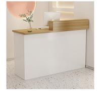 Bureau de caisse multifonction avec tiroirs verrouillables, table de comptoir compacte, double plan de travail étanche, facile à nettoyer, parfait pour les petites entreprises (B2 119,9 x 50 x 104,9