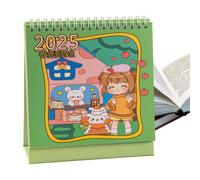 Bureau de calendrier 2025, calendrier de bureau de dessin animé | Carnet de calendrier facile pour le quotidien amusant - Journal de calendrier de dessin animé 2025 - Livres de calendrier de bureau