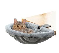 Bureau de Chat - Perche de hamac Semi en Peluche fermée, nid de Coussin Ergonomique, de Sommeil Confortable pour Animal de Compagnie de Chaton | Lit de Repos Portable pour Chaise Table Can