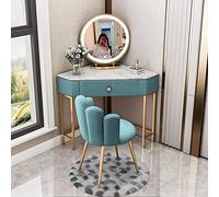 Bureau de coiffeuse avec miroir et tabouret, coiffeuse à 5 tiroirs pour chambre à coucher, meuble d'angle peu encombrant