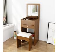 Bureau de coiffeuse avec miroir rabattable - Coiffeuse de maquillage 3 en 1 avec tiroirs et chaise de rangement cachée pour les petits espaces et les essentiels de beauté organisés