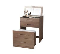 Bureau de coiffeuse multifonction - Table de maquillage et armoire de rangement, coiffeuse élégante pour chambre à coucher avec tiroir en verre trempé, table de chevet et commode parfaites.