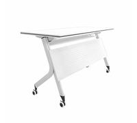 Bureau de conférence mobile compact avec roues verrouillables - Table de travail peu encombrante pour bureau, école, maison, étude, mobilité facile, solution polyvalente pour espace de travail