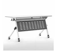 Bureau de conférence rectangulaire pliable avec roulettes verrouillables - Table de réunion modulaire - Station de travail portable pour bureau d'étude ou espace collaboratif
