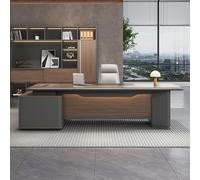 Bureau de Direction d'angle en L de 71 Pouces avec Bande Lumineuse LED, avec Armoire LateraCabinet, Table d'écriture et d'étude, Ensemble de mobilier de Bureau pour Bureau à domici