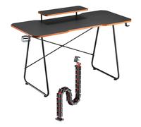 Bureau de Gaming avec Support pour Moniteur + Passe-Câbles Noir 50 kg