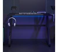 Bureau de Jeu avec Pieds en Forme de ZZ Ordinateur Salon Intérieur Noir vidaXL