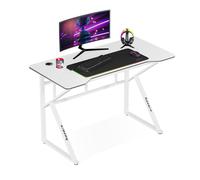 Huzaro Bureau gaming Hero 1.6 — plateau carbone 100x60 cm, ergonomique, crochet casque, blanc