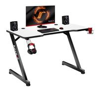 Huzaro Bureau gaming Hero 2.5 – 120x60 cm, ergonomique, panneau structure Carbon, blanc