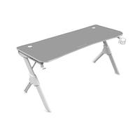 Mars Gaming – Bureau gamer MGD140 – Blanc 140 cm – Tapis nanotextile, support casques et boissons
