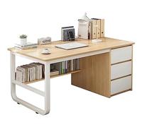 Bureau de jeu multifonctionnel avec 3 tiroirs - Bureau d'ordinateur moderne pour la maison, le bureau et l'étude - Station de travail élégante avec étagères simples - Design ergonomique pour un