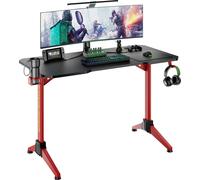 Bureau de jeu Thomas - table d'ordinateur - bureau d'ordinateur - noir rouge