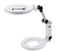 Bureau de Lampe envergure Pliable avec 19 lumières LED à LED dimmables et 3 Jours, 2X 5X Table Magnifique Mains Libres - Artisanat Lire des Bijoux Soudering Hobby Inspection Universelle Aqiong