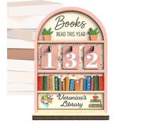 Bureau de lecture de livres - Stand de lecture en bois | Tracker de livres que j'ai cette année - pour les membres du club Étudiants Enseignants Écrivains Lecteurs Bibliothèque Stockage de Noël