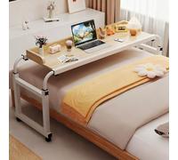 Bureau de lit mobile avec roulettes, hauteur réglable pour ordinateur portable pour la maison et l'hôpital