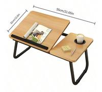 Bureau de lit pliable et réglable pour lits et canapés avec porte-gobelet, plateau de petit-déjeuner, support portable pour ordinateur portable, convient pour travailler, lire, écrire, manger et jouer