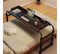 Bureau de lit réglable - Table mobile réglable en hauteur avec roulettes, plateau de nourriture et bureau d'ordinateur pour une utilisation pratique au-dessus du lit