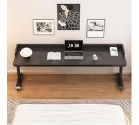 Bureau de lit roulant avec pieds en métal robuste, table de lit, pour n'importe où dans la maison, avec roues et déflecteur réglable en hauteur, grand lit, bureau pour ordinateur portable