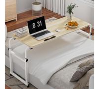 Bureau de lit roulante, 120×40cm au-Dessus du Bureau de lit avec Roues, Bureau d'ordinateur Portable inclinable réglable en Hauteur et en Longueur pour Utilisation à l'hôpital et à la Maison
