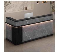 Bureau de poste de travail moderne en forme de L avec tiroir verrouillable, table de comptoir sécurisée pour vente au détail, salon de beauté, hall d'entrée et bureau à domicile 129,9 x 60 x 99,8 cm