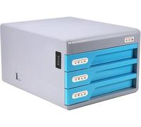 Bureau de rangement à 3 tiroirs, avec serrure à Code numérique et porte-stylo, classeur A4, boîte for le bureau(Light Blue)