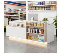 Bureau de réception à DEL avec tiroir verrouillable et étagères de rangement réglable de 99,1 à 160 cm pour salon, bureau, hall d'entrée - B droite 119,4 x 61 x 88,9 cm