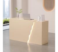 Bureau de réception à LED avec tiroirs - Compteur de caisse moderne - Table de réception élégante - Bureau secrétaire pour salons et magasins de détail, parfait pour un usage professionnel.