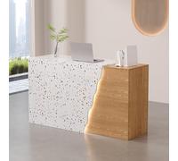 Bureau de réception à LED avec tiroirs élégant - Table de secrétaire moderne - Parfait pour les salons et les magasins de détail, mobilier de bureau fonctionnel.