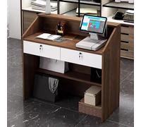 Bureau de réception à tiroir verrouillable élégant pour bureau et salon de beauté, station de paiement moderne, table d'entrée, poste de travail, mobilier de bureau durable et fonctionnel