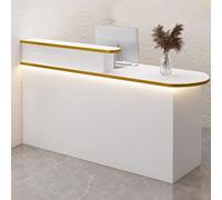 Bureau de réception avec bandes lumineuses LED - Comptoir moderne pour salons de beauté et petites entreprises