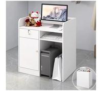 Bureau de réception avec câble et comptoir, verrouillable, pour salon, salon de coiffure, petite entreprise, 3,80 x 40 x 90 cm