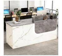 Bureau de réception avec comptoir, lumière LED, comptoir de caisse, tiroir verrouillable, plateau de clavier, étagères, bureau de réceptionniste pour hôtels, halls d'entreprise, comptoirs de vente au
