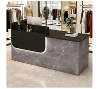 Bureau de réception avec comptoir, lumière LED, comptoir moderne avec tiroir verrouillable, plateau de clavier, étagères, bureau de réception pour hôtels, halls d'entreprise, comptoirs de vente au
