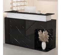 Bureau de réception avec comptoir, tiroir, armoire de rangement et étagère ouverte pour bureau et vente au détail