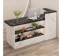 Bureau de réception avec comptoir, tiroirs verrouillables et bande lumineuse, table avant de bureau avec étagère, comptoir de caisse debout