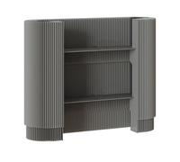 Bureau de réception avec design incurvé, support compact pour petits espaces, comptoir avant moderne pour bureaux et vente au détail